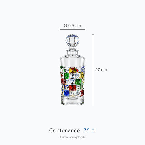 Dimensions : Carafe Italienne Vintage Allegria (hauteur 27 cm, diamètre 9,5 cm, contenance 75 cl)