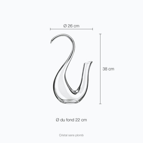 Dimensions : Carafe Oxygénez le Vin Vinique (hauteur 38 cm, diamètre 26 cm)