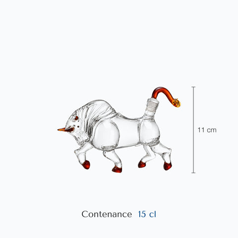 Dimensions : Carafe Taureau (hauteur 11 cm, contenance 15 cl)