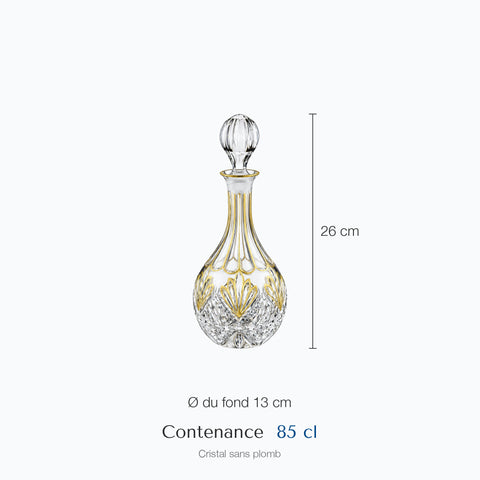 Dimensions : Carafe Whisky Bouchon Rond Lune (hauteur 26 cm, contenance 85 cl)
