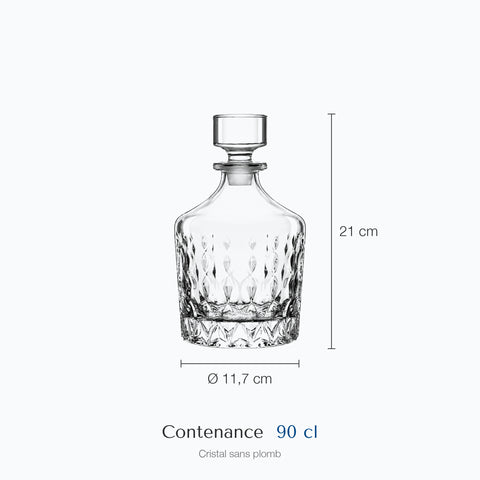 Dimensions : Carafe à Whisky Luxe Druide (hauteur 21 cm, contenance 90 cl)