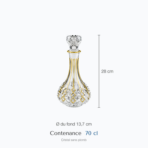 Dimensions : Carafe à Whisky à Dorure Vintage Élixir (hauteur 28 cm, contenance 70 cl)