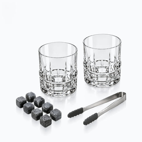 Coffret de Verre à Whisky, sur fond blanc