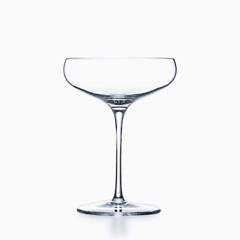Coupe à champagne de dégustation en cristal transparent, bol large évasé et jambe fine