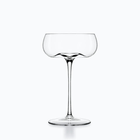 Coupe à cocktail longue tige 20 cl en verre transparent à jambe fine effilée