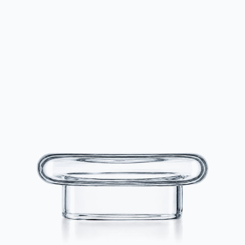 Couvercle plat pour verre de dégustation en verre transparent, jupe cylindrique sous large rebord