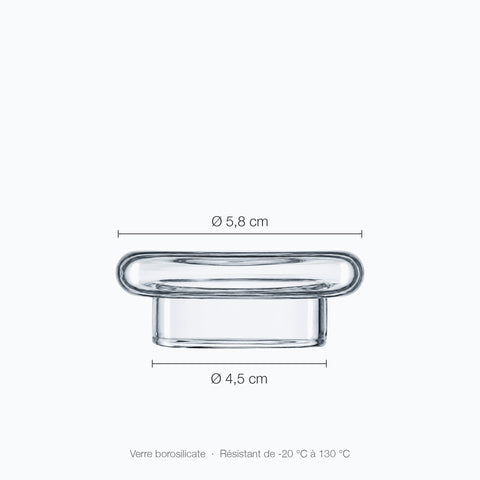 Dimensions du couvercle de dégustation Palet : diamètre 5,8 cm en haut et 4,5 cm à la base