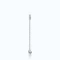 Cuillère à cocktail torsadée en inox, cuilleron ovale et fourchette à trois dents