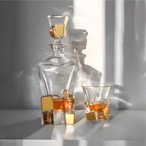 Eterna - Carafe à Whisky Dorée Peinte 