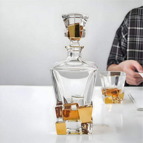 Eterna - Carafe à Whisky Dorée Peinte 