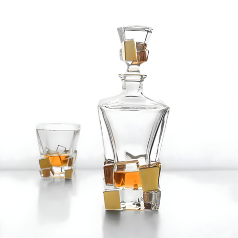 Eterna - Carafe à Whisky Dorée Peinte 