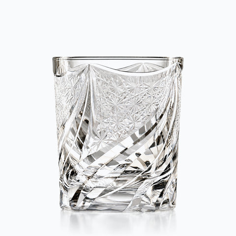 Verre Edo Kiriko Akari, sur fond blanc