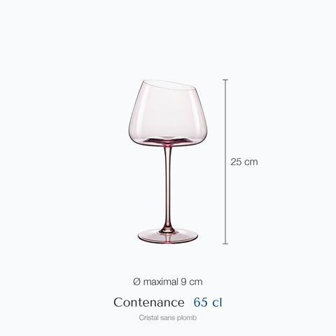 Dimensions : Gros Verre à Vin (hauteur 25 cm, diamètre 9 cm, contenance 65 cl)