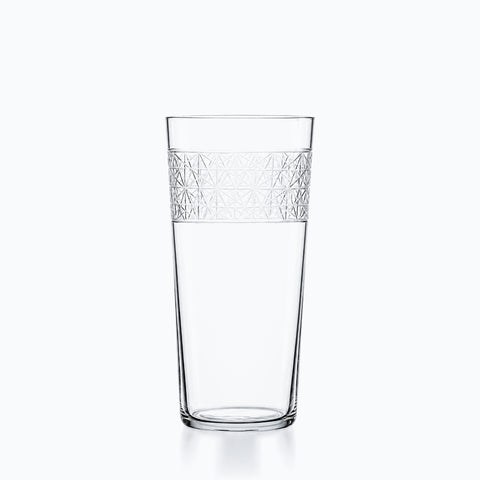 Highball Collins en cristal transparent, tube haut à bande taillée d'étoiles sous le buvant