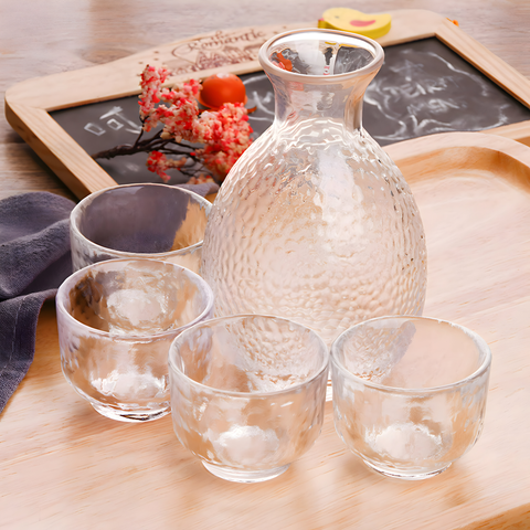 Mini Carafe en Verre Set Carafe + 4 Verres