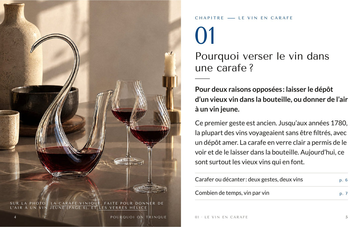 Pages 4 et 5 : Pourquoi verser le vin dans une carafe ?