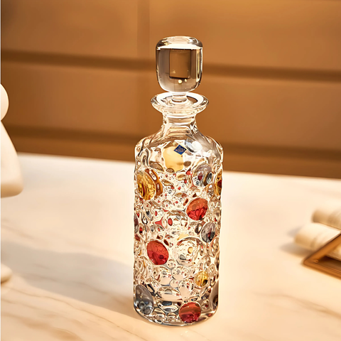 Service à Whisky en Cristal Taillé en Couleurs