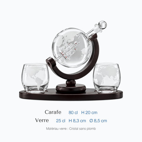 Dimensions : Service à Whisky Globe Odyssée