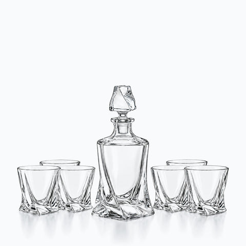 Service à Whisky Verre Bourrasque, sur fond blanc