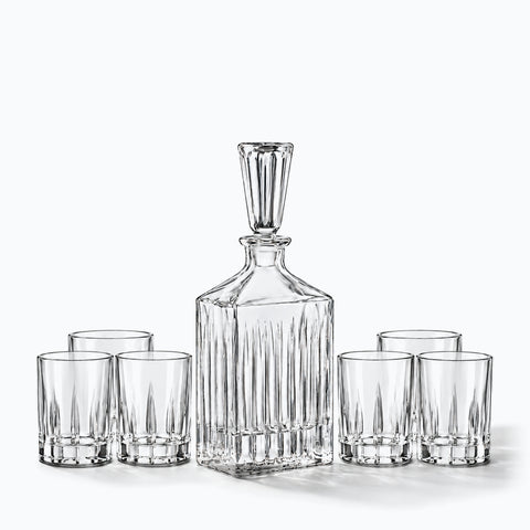 Service à Whisky Vintage Séquoia, avec son ombre portée, sur fond blanc
