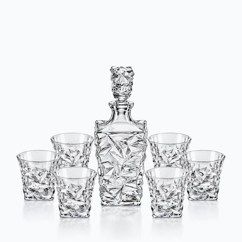 Service à Whisky Cristal Névé, sur fond blanc
