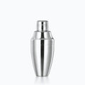 Shaker 3 pièces en inox poli miroir, corps galbé et chapeau passoire