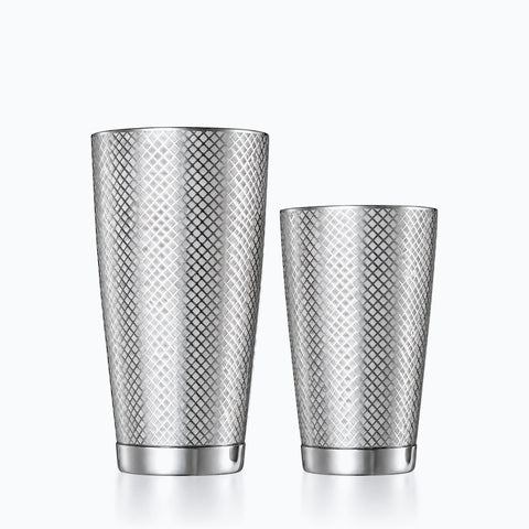 Shaker Boston de bar en inox 304 au quadrillage losangé, timbale de 750 ml
