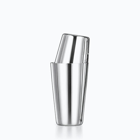 Shaker Boston métal en inox poli miroir, petit gobelet emboîté dans le grand