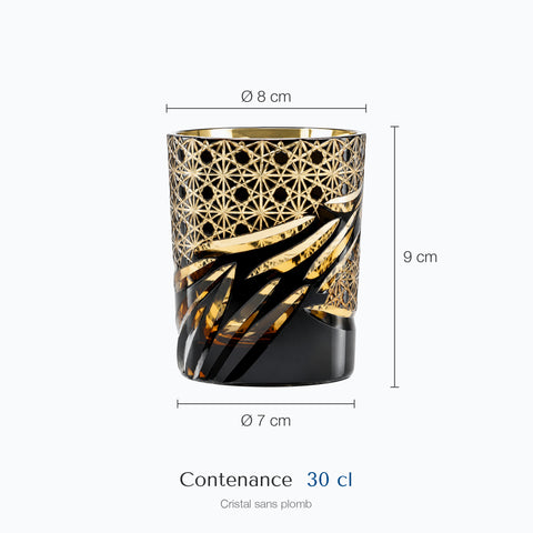 Dimensions : Verre Edo Kiriko Tourbillon (hauteur 9 cm, diamètre 8 cm, contenance 30 cl)