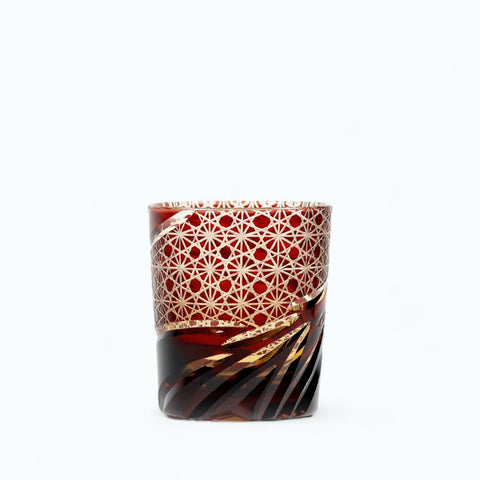 Tourbillon - Verre Edo Kiriko Tourbillon Rouge