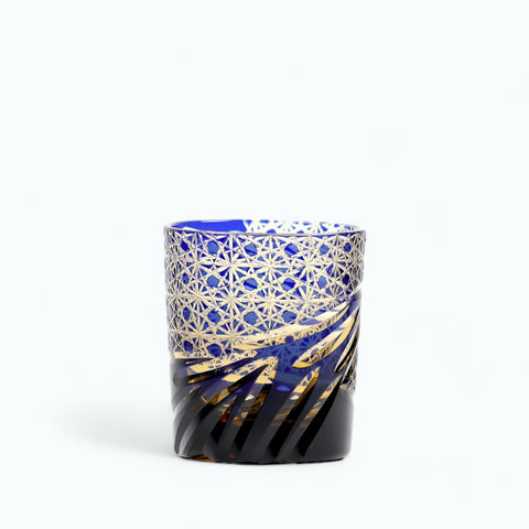 Tourbillon - Verre Edo Kiriko Tourbillon Bleu