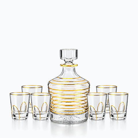 Service à Whisky Nautile, sur fond blanc