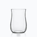 Verre à bière tulipe transparent sans pied, corps galbé et buvant évasé