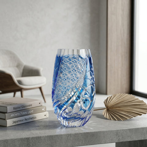 Verre à Cocktail Luxe Edo Kiriko | Bleu Saphir - Verasco