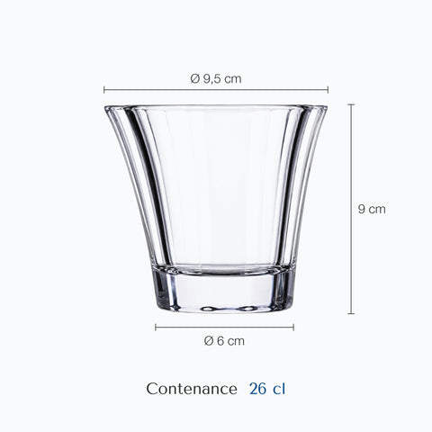 Dimensions : Verre à Liqueur Original (hauteur 9 cm, diamètre 9,5 cm, contenance 26 cl)