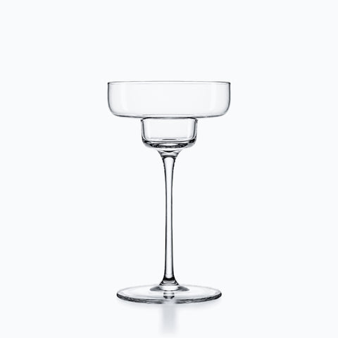 Verre à margarita en cristal transparent, large coupe évasée sur tige fine, base ronde