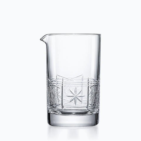 Verre à mélange taillé étoile 65 cl en cristal transparent, bec verseur pincé