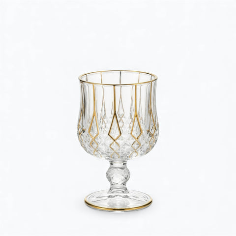 Verre à Pied Doré | Cristal Taillé et Or - Verasco
