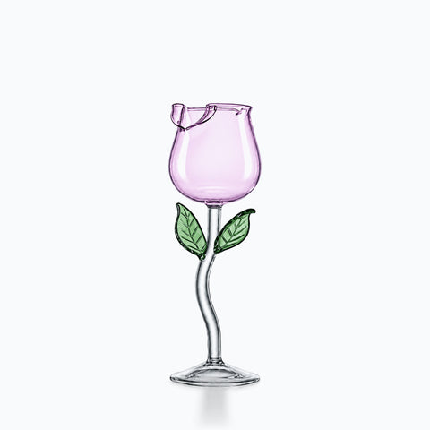 Verre à Pied en Forme de Rose Églantine violet
