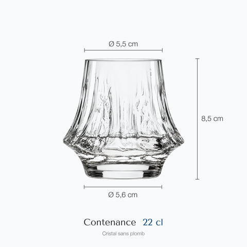 Dimensions : Beau Verre à Rhum (hauteur 8,5 cm, diamètre 5,5 cm, contenance 22 cl)