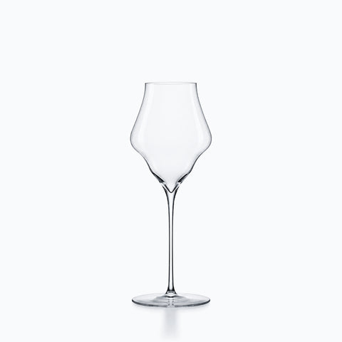 Verre à vin classique en cristal transparent, calice ovale et longue jambe fine