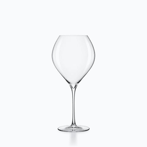 Verre à vin cristal 74 cl, calice ovoïde transparent sur tige droite, base plate