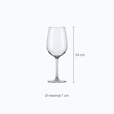 Dimensions : Verre à Vin Incassable (hauteur 24 cm, diamètre 7 cm)