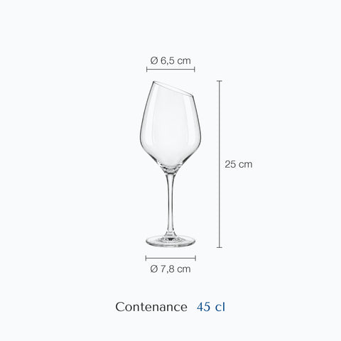 Dimensions : Verre à Vin Original (hauteur 25 cm, diamètre 6,5 cm, contenance 45 cl)