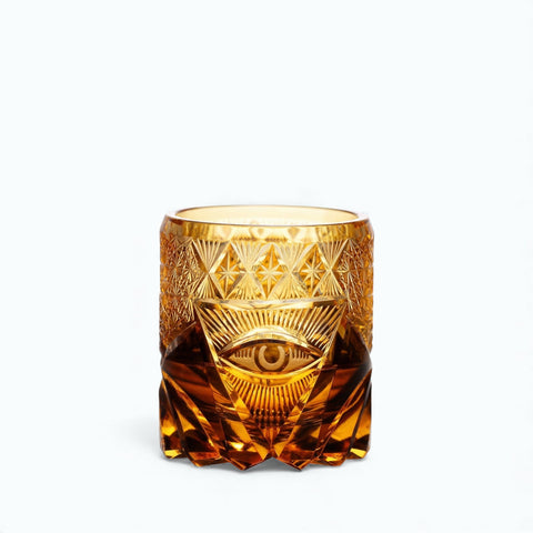 Verre à Whisky Ambré Edo Kiriko | Motif Œil - Verasco