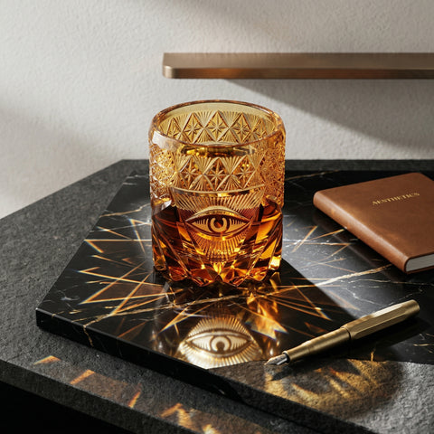 Verre à Whisky Ambré Edo Kiriko | Motif Œil - Verasco