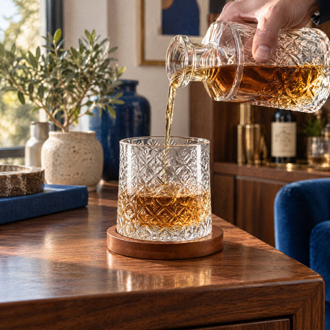 Verre à Whisky avec Socle, en service