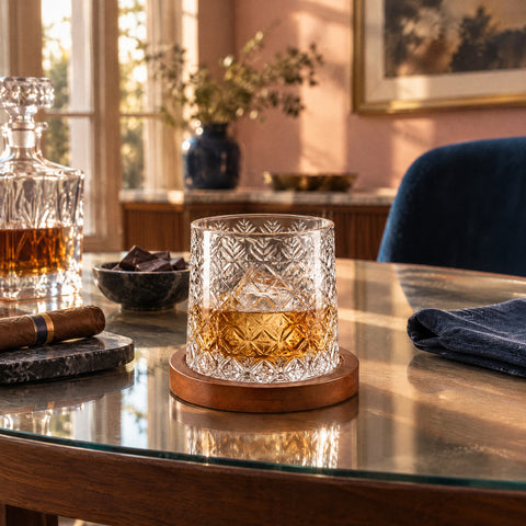 Verre à Whisky avec Socle, mise en situation à table