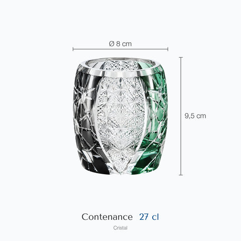 Dimensions : Verre à Whisky Cristal (hauteur 9,5 cm, diamètre 8 cm, contenance 27 cl)