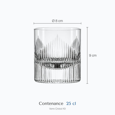 Dimensions : Verre à Whisky Cristal Design Edo Kiriko (hauteur 9 cm, diamètre 8 cm, contenance 25 cl)